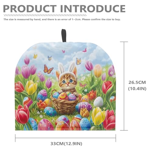Image of Easter Cat Print Handmade Tea Cozy Kitchen Home Decorations Teas Cosy Creative Gifts Tea Cozies for Teapot Keep Warm Double Tnsulated Kettle Cover for Office