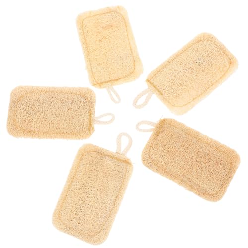 Sosoport 5 Piezas Cepillos de Lufa Natural para Fregar Ollas y Tazas Estropajos Eficientes para Cocina Cepillos de Limpieza Multifuncionales y Duraderos