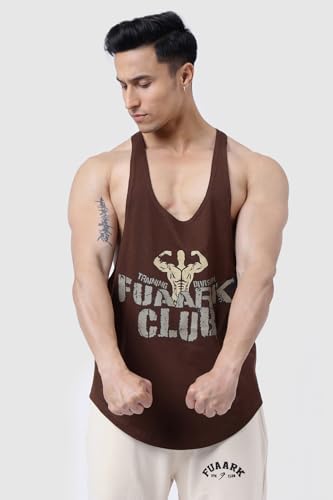 Image of FUAARK Men's Super Combed Cotton Tank Tops Gym Bodybuilding Vest Fitness Workout Sleeveless Stringers