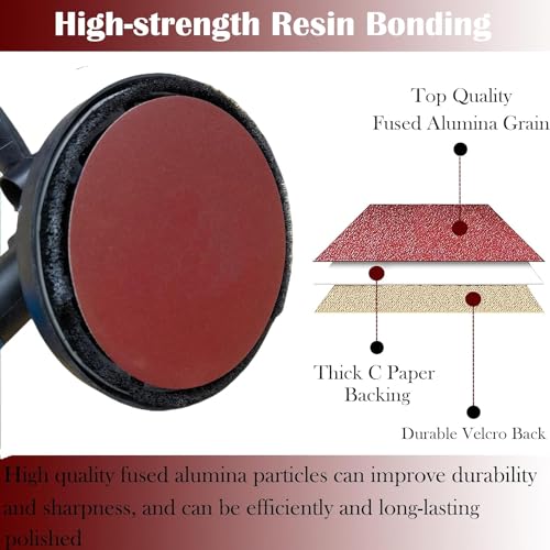 10 PCS 9 Inch 240 Grit Sanding Discs for Hand Radial Sander - 9" Round Hook & Loop Sandpaper for Hand Sanding Tool, Aluminum Oxide Sander Disc for Hand Drywall Power Sander (240 Grits)