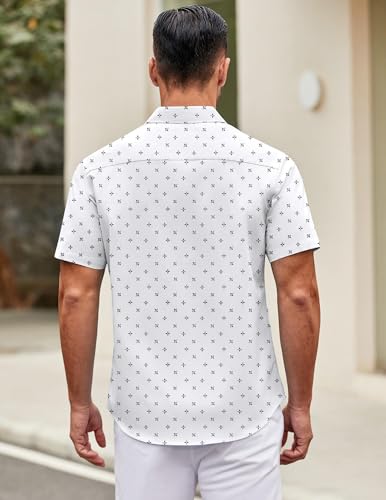Image of COOFANDY Mens Short Sleeve Casual Button Down Shirts Summer Untucked Dress Shirts with Pocket