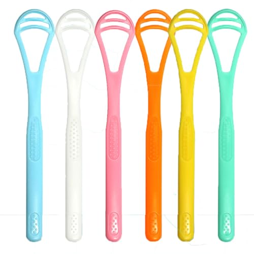 Cepillo lingual, raspador lingual, limpiador lingual, cepillo raspador lingual, cepillo limpiador lingual, cepillos linguales que ayudan a combatir el mal aliento, 6 raspadores linguales, paquete de 6