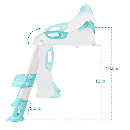 711TEK Potty Training Seat Toddler Toilet Seat with Step Stool Ladder,Potty Training Toilet for Kids Boys Girls Toddlers-Comfortable Safe Potty Seat Potty Chair with Anti-Slip Pads Ladder (Blue) - Thumbnail 5