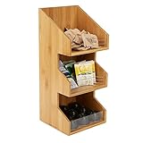 Mind Reader Coffee Condiment Station, Countertop Organizer, Coffee Bar, Rayon from Bamboo, 6.5'L x 6.5'W x 15'H, Brown