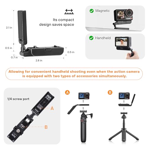 Image of Magnetic Mount for DJI Osmo Action 5 Pro /4 /3 Osmo 360 Camera, 360Adjustment Adapter Quick Release Expansion Mount Connect Tripod, Extension Pole for Vlog, Video, Upgraded Strong Magnetic Version