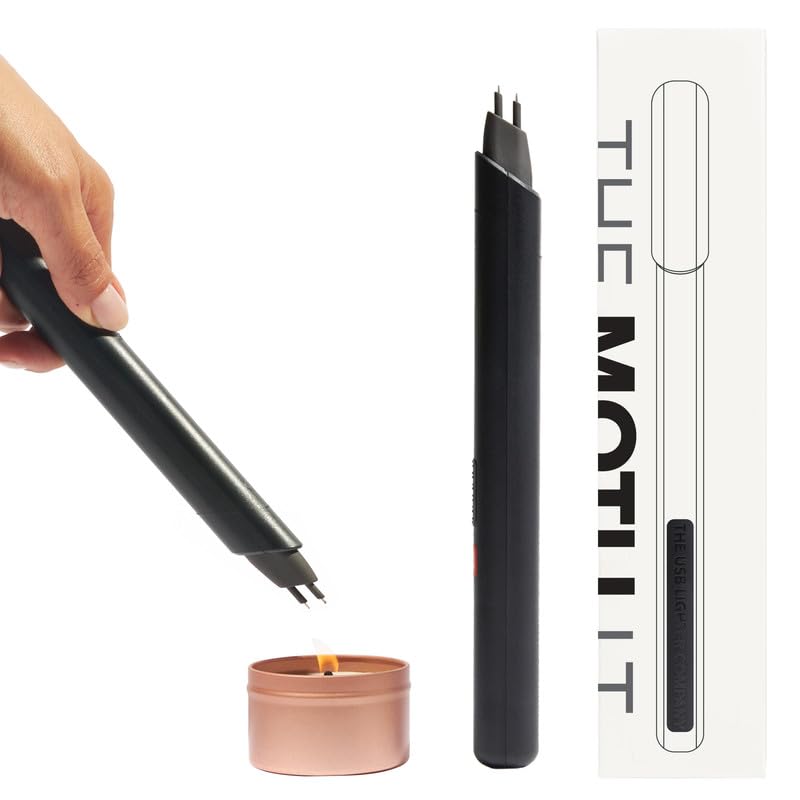 USB Lighter Co. LT Electric Arc Windproof Flameless USB Rechargeable Lighter with Safety Lock eco-Friendly for Candle Camping BBQ Grill Gift (Black)