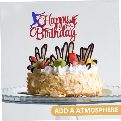 CIMAXIC 2 Conjuntos De Inserção De Bolo De Beisebol Decoração De Bolo De Beisebol Topper De Cupcake