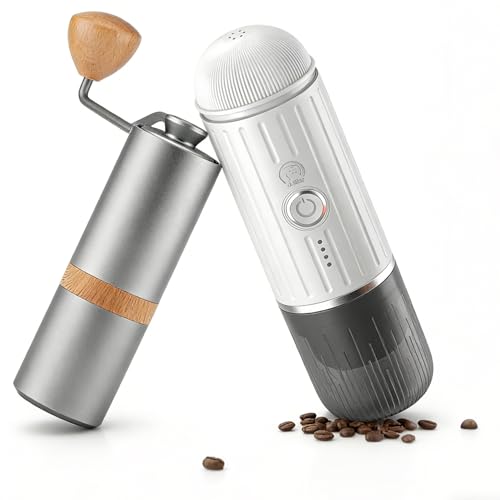 Cafetera de Espresso Portátil con Molinillo Manual