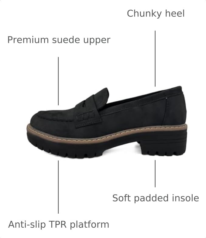 Image of Bandkos Platform Penny Loafer for Women Comfortable Slip on Work Shoes Womens Dressy Casual Walking Loafer