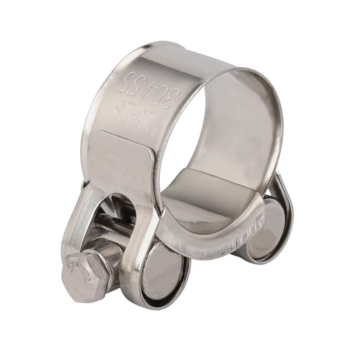 Suprom 4 Pack 0.8" T-Bolt Hose Clamps, 304 Stainless Steel Heavy Duty Hose Clamps, Turbo Intake Clamp Working Range 20mm-22mm for 0.8" Hose OD
