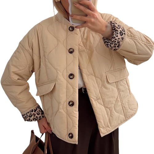 Quilted Jackets for Women Casual Button Down Puffer Jacket Winter Lightweight Warm Coat Trendy Puffy Coats Outerwear3