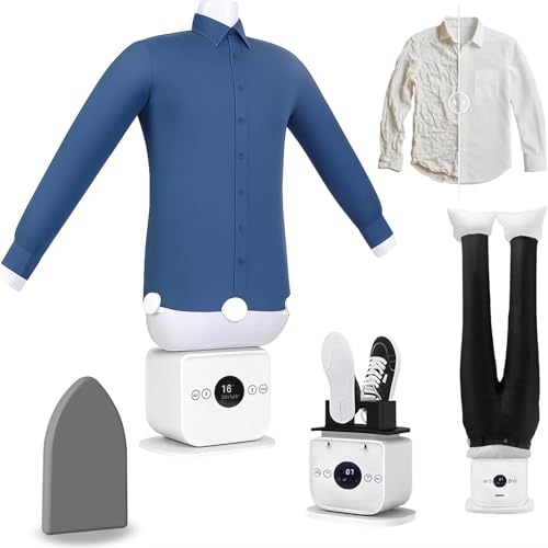 LSRFXF Stira Camicie, Manichino Stira Camicie, Macchina da Stiro Senza Mani per Camicie Pantaloni e Scarpe, Stiratura Rapida in 8 Minuti, Utilizzo con Un Solo Clic, Regolabile