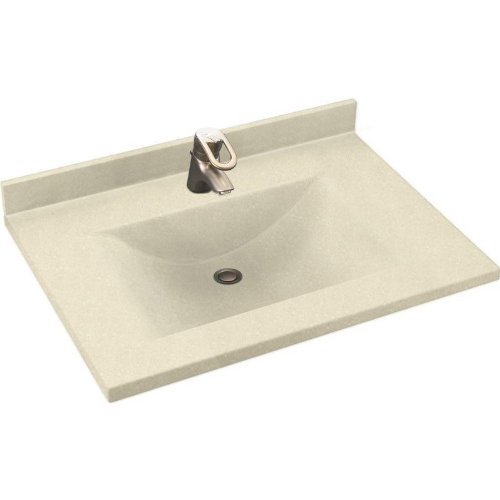 SwanCV02231.037 Contour Solid Surface Single-Bowl Vanity Top, 31-in L X 22-in H X 6.25-in H, Bone