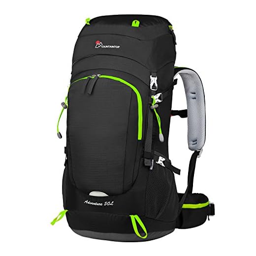 MOUNTAINTOP 50/60L Mochila de Senderismo Gran Capacidad Mochila de Montaña Impermeable para Viaje Camping Deporte al Aire Libre