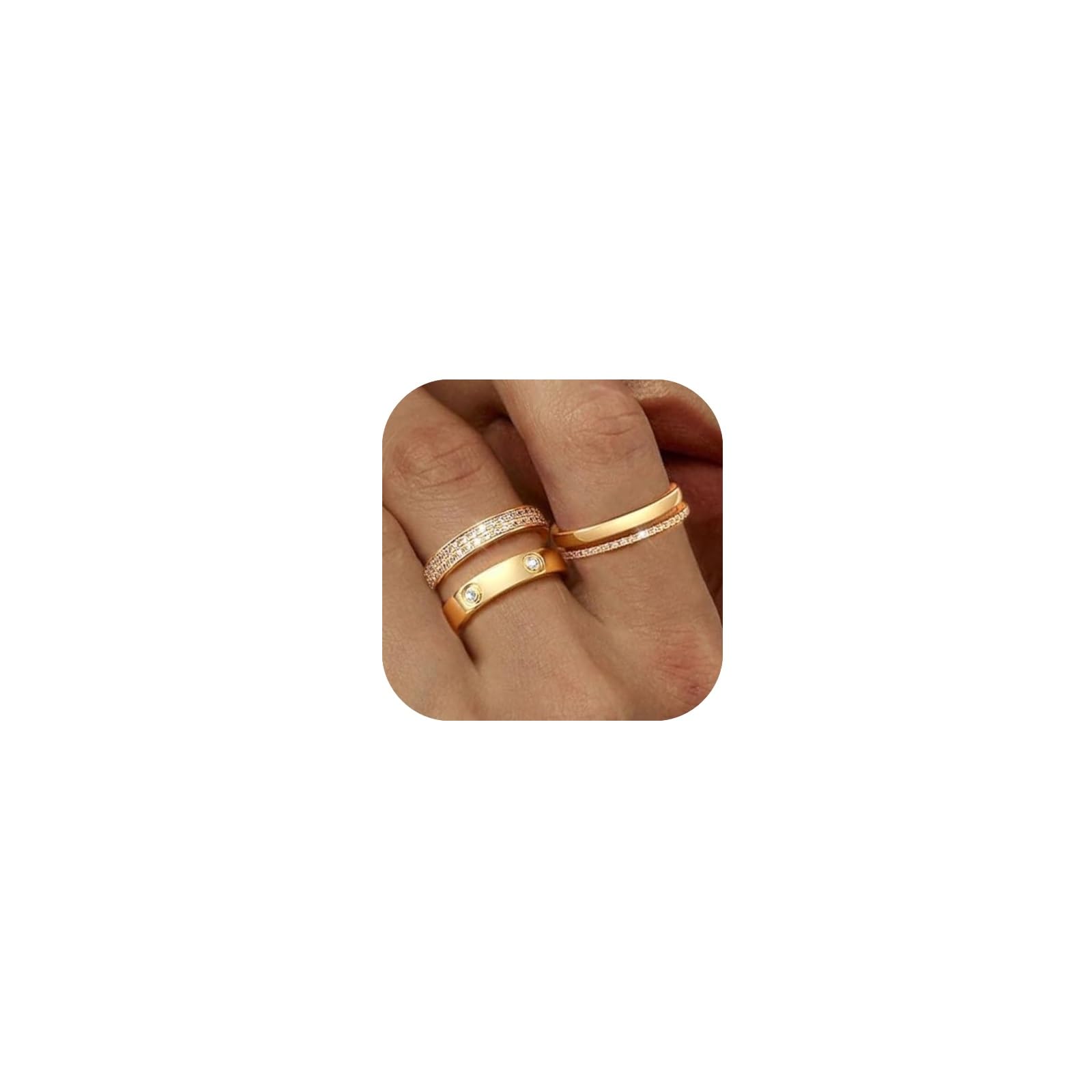 Gold Band Ring Woman Gold Plated Stackable Rings For Women