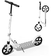 Nattork Kick Scooter for Age 6+ Kids Teens Adults, Max Load 240 LBS, Adjustable Height Foldable w...