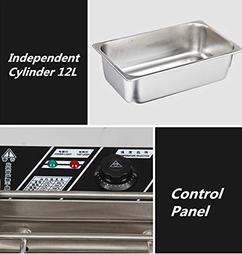 Gas-Fritteuse, schwere Edelstahl-Fritteuse, mit herausnehmbarem Korb und professionellem Heizelement, Pommes Frites, für Restaurant, Fast-Food-Gebrauch – Bild 5