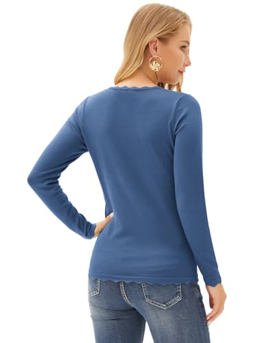Image of GRACE KARIN Women's High Stretchy Long Sleeve Pullover Sweater Blouse Top