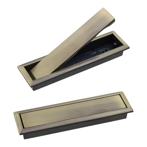 Image of HEVSTIL 2PCS Pocket Pull Handle, Edge Pull, Professional Stainless Steel 304, Flush Mount for Sliding Door with Screws,Bronze