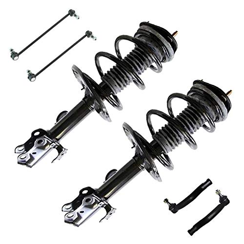 Image of Detroit Axle - 3.5L Front Struts Kit for Toyota 2006-2012 RAV4, 2 Struts w /Coil Spring Assembly 2 Sway Bar Links 2 Outer Tie Rods 2007 2008 2009 2010 2011 Replacement Suspension Ready Struts Shocks