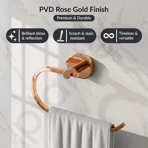 Image of Plantex J4 Stainless Steel Towel Hanger for Wash Basin /Hand Towel Hanger /Napkin Holder for Wash Basin /Bathroom Accessories (PVD Rose Gold Finish) Onix