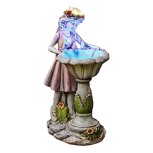 HoveeLuty Estátua de fadas solar estátua de jardim de fadas ornamentos de jardim de fadas solares ao ar livre figuras de fadas de fadas de fadas