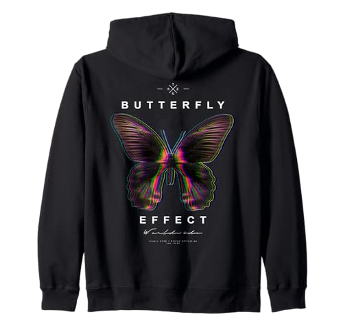 Backprint Streetwear Hip Hop Vintage Butterfly Schmetterling Kapuzenjacke