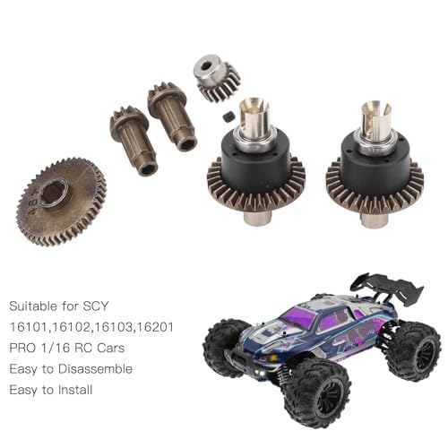 VBESTLIFE RC Car Motor Gear Kit Conjunto de Accionamiento Diferencial para SCY 16101 16102 16103 16201pro 1/16 RC Car