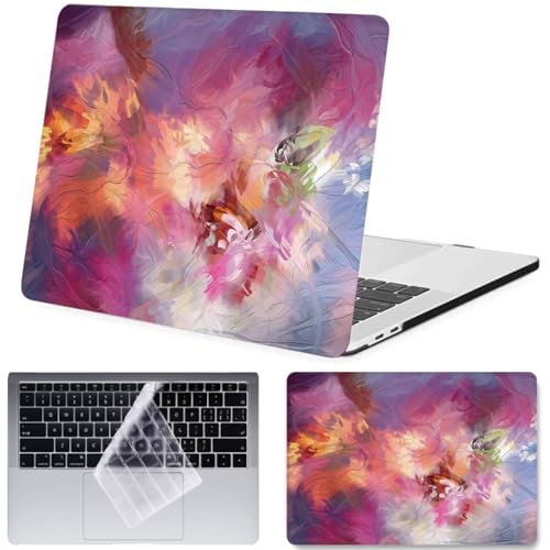 Funda MacBook Pro 14 evita arañazos y suciedad en teclado con diseño artístico abstracto