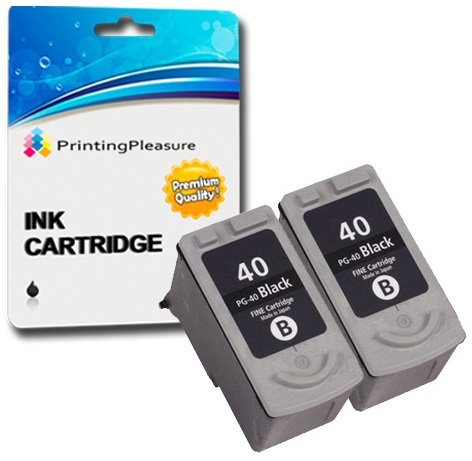 2 BLACK Remanufactured Printer Ink Cartridges for Pixma iP1600 iP1800 iP1900 iP2200 iP2500 iP2600 MP140 MP150 MP160 MP170 MP180 MP190 MP210 MP450 MP460 MX300 MX310 | PG-40 (PG40)