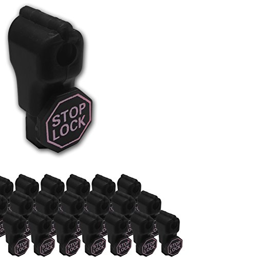 6mm Plastic Retail Shop Security Display Hook Anti- Theft, Anti Sweep Stop Lock for Pegboard or Slat-Wall Unlock Key is not Included (50 Stop Lock, Black)
