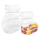 50 Pcs Clear Plastic Hinged Take Out Containers Disposable Clamshell Food Cake Containers with Lids 7.3 x 4.9 x 3.8 inch for Dessert, Cakes, Cookies, Salads, Pasta, Sandwiches