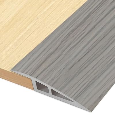 Door-Threshold-Ramps Floor-Transition-Strip 36 inch, Threshold 1/2'' ~ 3/5'', Thresholds Ramps for Doorways, Vinyl-Transition-Strip for Door/Floor (Wood grain gray)