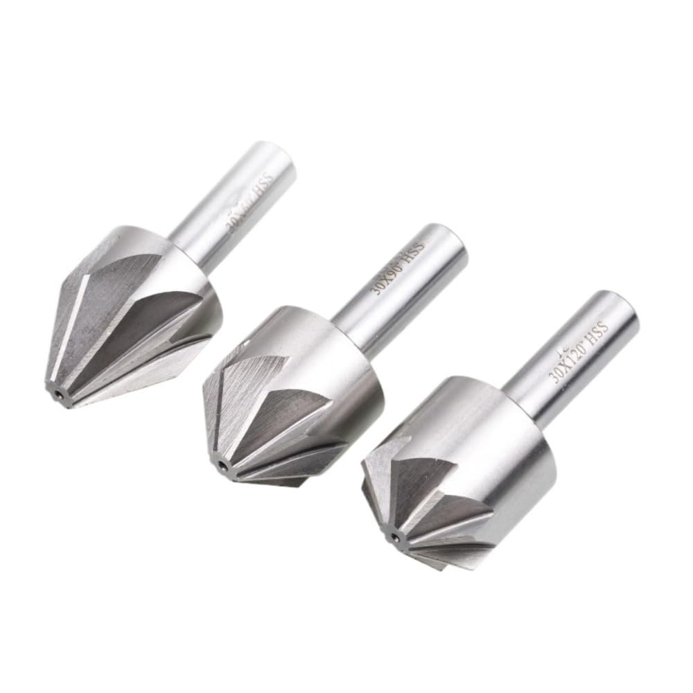 Broca de corte de chaflán HSS, broca de fresa de extremo biselado, brocas cónicas multicanal, 1 pieza(45.0MM*90)