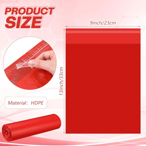 Feifeiya 300 Pcs Small Red Trash Bag 9 x 13 Red Biohazard Bags Garbage Bag with Strong Adhesive Strip Waste Trash Bags Hazardous Biohazard Infectious Container for Home Lab Hospital Office Clinics Vet - Thumbnail 2