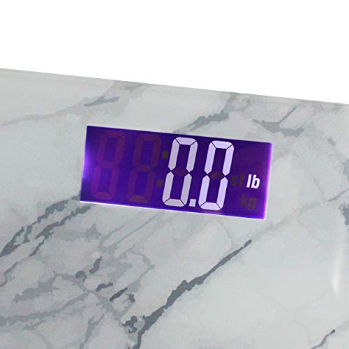 Marble Digital Scale | Glass Digital Weight Scale | Realistic Marble Finish | Marble Bathroom Scale | 395 Pound Capacity | Bathroom Scales For Weight | Digital Scales For Body Weight | Scale Weight #TOP3