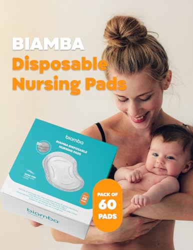 Biamba 60-Pack Disposable Nursing Pads for Breastfeeding - Ultra Thin Breast Pads for Leaking Milk Disposable with 3D Absorption & Leak Protection Individually Wrapped, Day & Night Nursing Essentials - Thumbnail 4