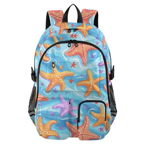 Mochilas para laptop de 17.5 pulgadas mochila de trabajo grande estrellas de mar naranja