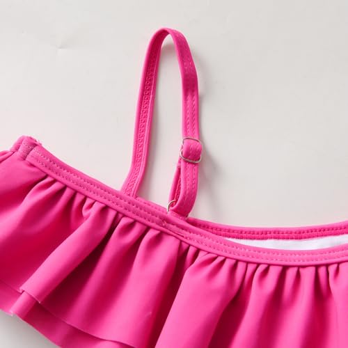 Image of DXTON Girls Summer Swimsuit Beach Sport One Pieces Ruffled Tankini Cartoon Bathing Suit Swimwear