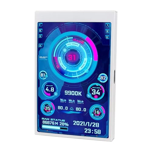 Rfeeuubft Pantalla Secundaria IPS Tipo C de 3,5 Pulgadas para Computadora CPU GPU RAM HDD Pantalla 320x480 Monitor LCD USB AIDA64 Libremente