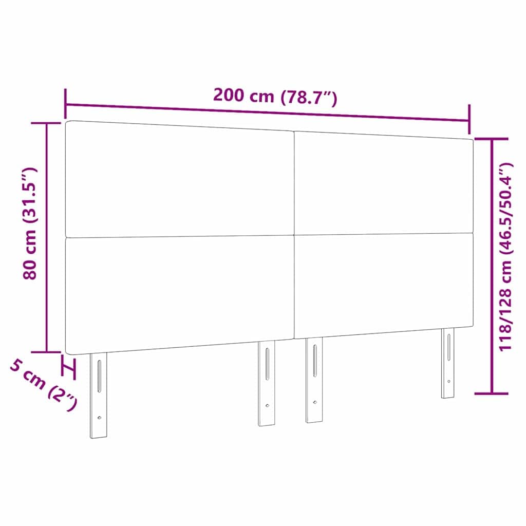 Cabecero crema 200 x 5 x 128 cm regulable en altura de pana y madera maciza de pino diseño moderno robusto y duradero para dormitorio