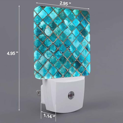 Image of LED Night Light,Square Bright Glass Mosaic LED Night Light Plug into Wall with Dusk to Dawn Light Sensor White Energy Efficient Nightlight for Bedroom Bathroom Hallway Living Room Kitchen
