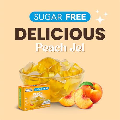image for Simply Delish Simply Desserts Sugar-Free Peach Jel, 6-Pack – Vegan D