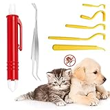 🐱 【Kit de eliminación de garrapatas】: todo el kit de eliminación de piojos incluye pinzas de acero inoxidable, ganchos para garrapatas y pinzas de resorte.