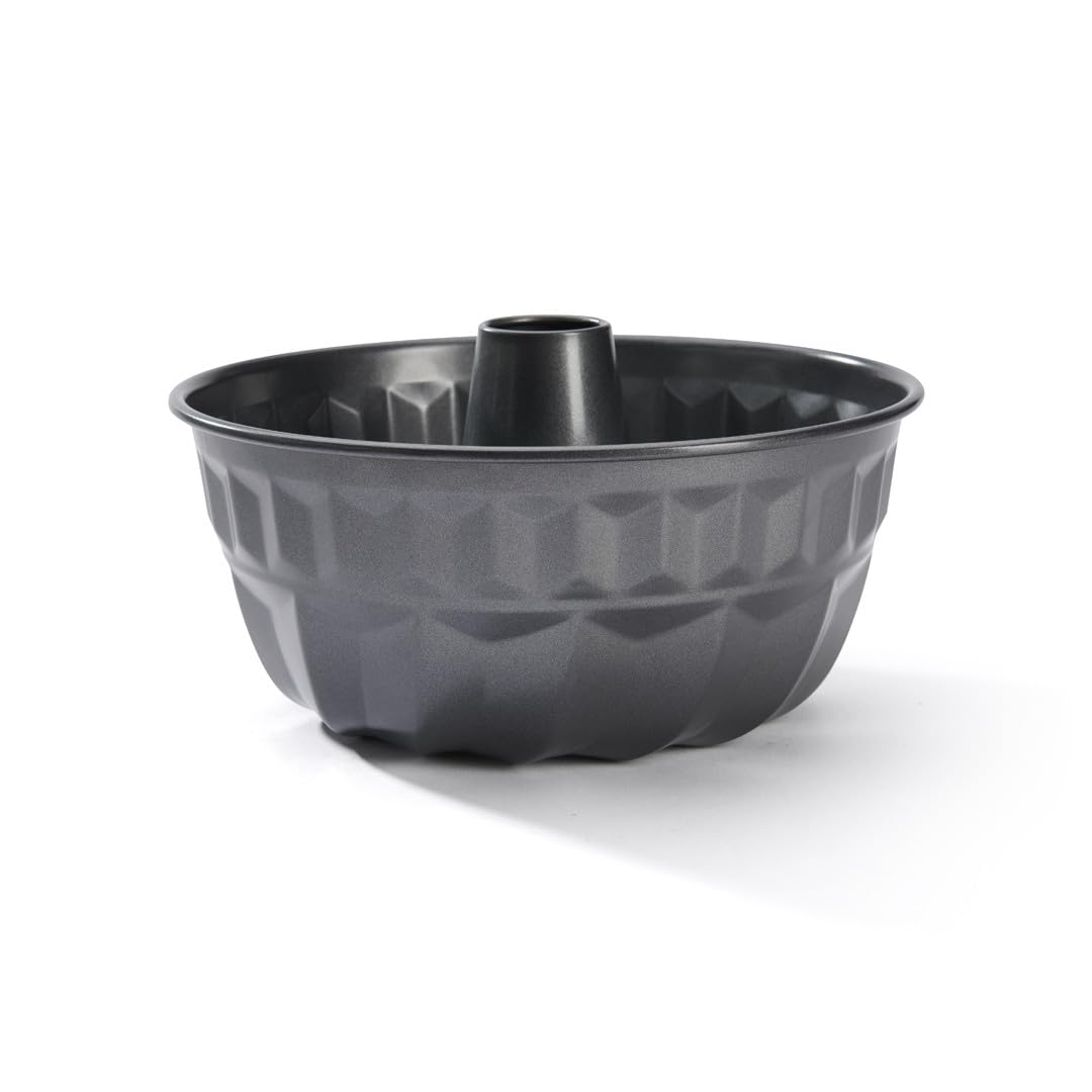 De Buyer - Moule à Kougloff en acier antiadhésif - Diamètre 22 cm, hauteur 10 cm -, Noir
