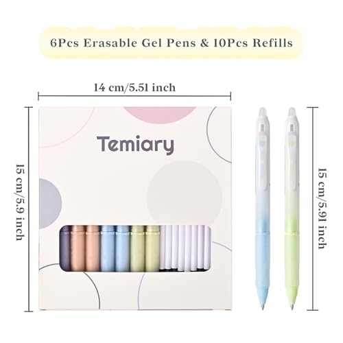 Bolígrafos retráctiles borrables de gel 0.5 mm, 18 piezas miniatura 2