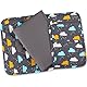 HOMYBABY® Tragbare Wickelunterlage für Babys, wasserdicht, mit Windelhalter und Tüchern, faltbar, mit Fächern (Wolken)