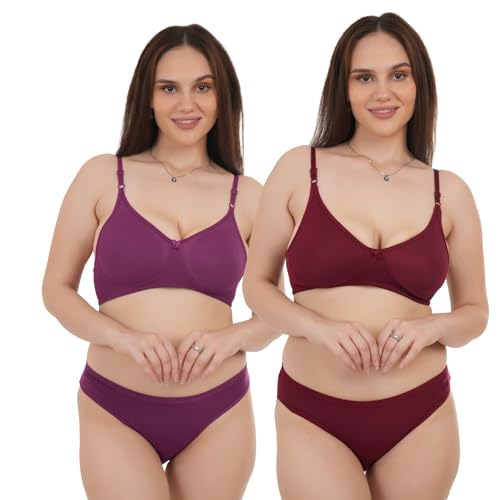 Image of Unitrust Premium Lingerie Set with Full Coverage Non-Padded Bra and Hipster Panty Set