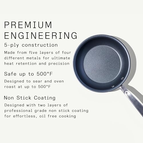 Image of Made In Cookware - ProCoat 8 inch Non Stick Frying Pan (Graphite) - 5 Ply Stainless Clad Nonstick - Professional Cookware - Crafted in Italy - Induction Compatible