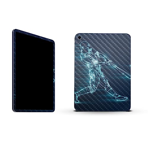 Image of MightySkins Carbon Fiber Skin Compatible with Apple iPad 10.9 inch 10th Gen (2022) Full Wrap Kit - Glow Baseball | Protective, Durable Textured Carbon Fiber Finish | Easy to Apply | Made in The USA